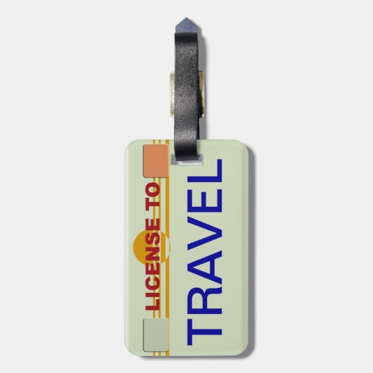 走行する免許証ラベル ラゲッジタグ (裏面縦)