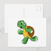 走行中のジョガーとしてのカメ ポストカード (正面/裏面)