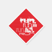 走赤ストライプ色 スタンダードカクテルナプキン (角)