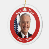 走走Joe -バイデン氏2020 – 背面のテキスト セラミックオーナメント (左)
