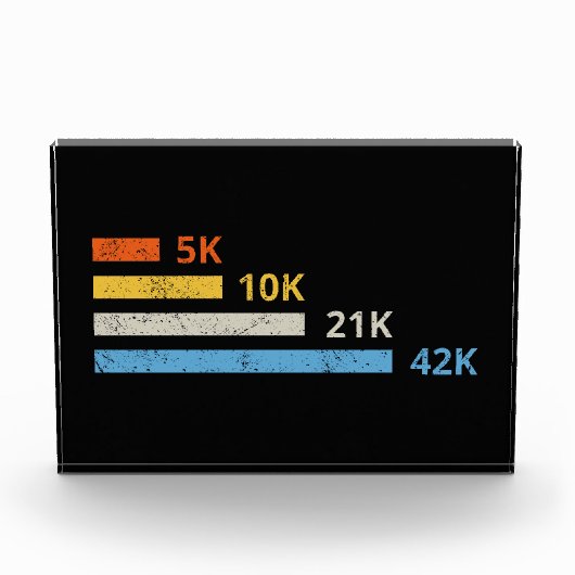 走距離II - 5K 10K 21K 42Kマラソン選手 フォトブロック (正面)