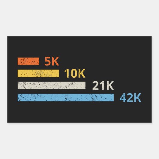 走距離II - 5K 10K 21K 42Kマラソン選手 長方形シール (正面)