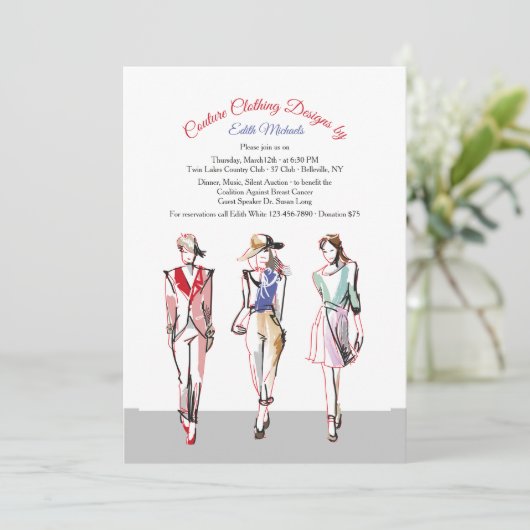 走路のファッション・ショーの招待状 招待状 (スタンド正面)