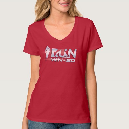 走風のように |女性のVネック Tシャツ (正面)