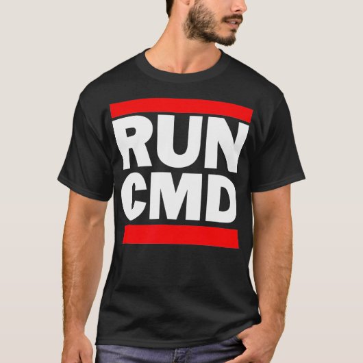 走-CMDコマンドプおもしろいロンプタのプログラマ Tシャツ (正面)