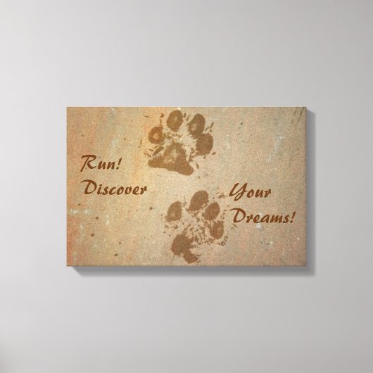 走!Discover Your Dreams Pawprintsキャンバスプリント キャンバスプリント (正面)