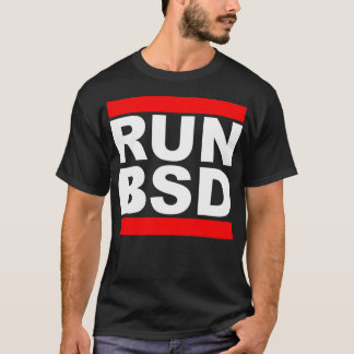走Bsd - UnixハクールッカーS用のホワイトレッドデザイン Tシャツ