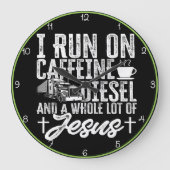走Caffeine, Diesel, Jesus ラージ壁時計 (正面)