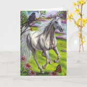 走DAPPLE HORSEノートカード カード (黄色い花)