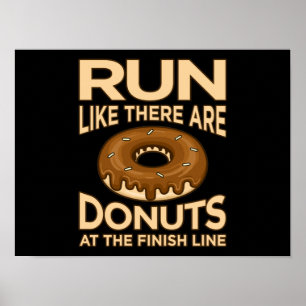 走Donutsマラソンランナーの走ように ポスター