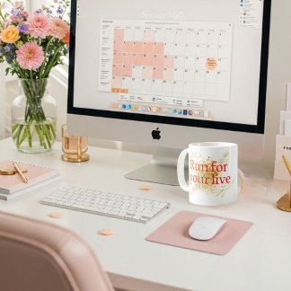 「走For Your Life -エレガント引用文wi コーヒーマグカップ