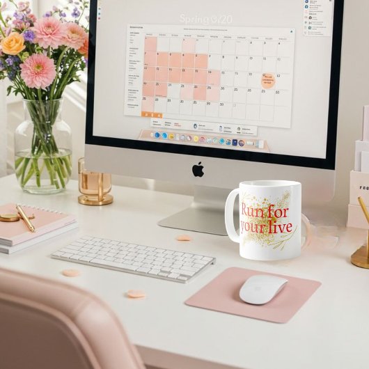 「走For Your Life -エレガント引用文wi コーヒーマグカップ