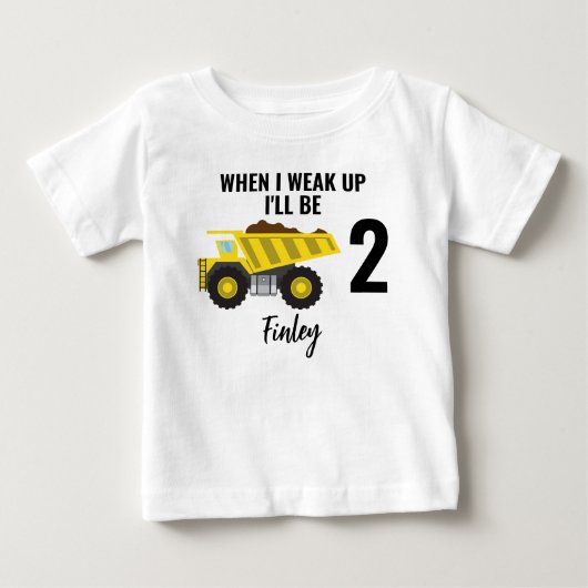 起きたら2歳になるよ ベビーTシャツ (正面)