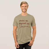 起きた。上賛美へイエスは現れた トライブレンドTシャツ (正面全面)