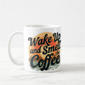 起きてコーヒーの匂いを嗅ぐ コーヒーマグカップ (左)