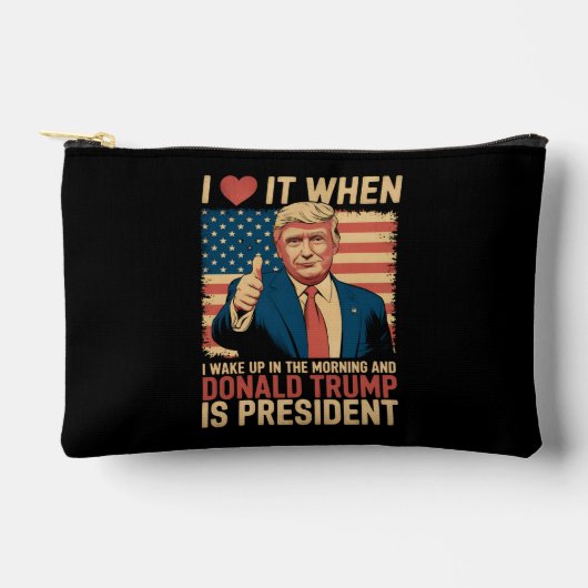 起きてトランプ大統領だと嬉しい アクセサリーポーチ (正面)