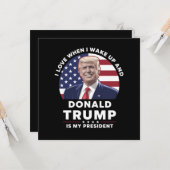 起きてドナルド・トランプが大統領だと愛おしい カード (正面/裏面インサイチュ)