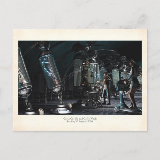 起きて仕事に行かなきゃ ポストカード (正面)