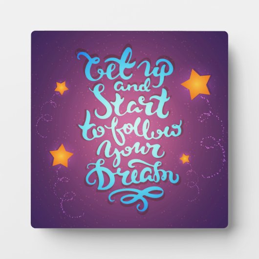 起きて夢を見後を追始める フォトプラーク (正面)