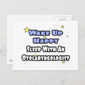 起きて幸せ…耳鼻咽喉科医と一緒に寝る ポストカード (正面/裏面)