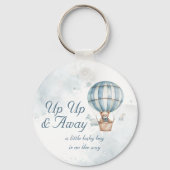 起きて遠くに!テディベアーバルーンベビーシャワー キーホルダー (正面)