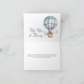 起きて遠くに!テディベアーバルーンベビーシャワー サンキューカード (内部)