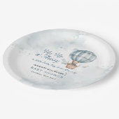 起きて遠くに!テディベアーバルーンベビーシャワー ペーパープレート (アングル)