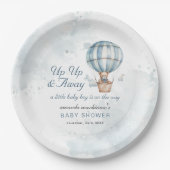 起きて遠くに!テディベアーバルーンベビーシャワー ペーパープレート (正面)