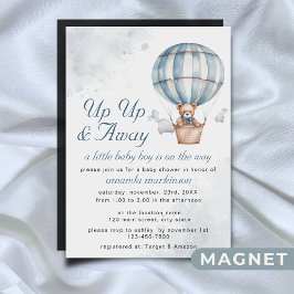 起きて遠くに!テディベアーバルーンベビーシャワー マグネット招待状