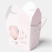 起きて遠くに!ピンクのホットエアバルーン赤ちゃんシャワー フェイバーボックス (オープン)