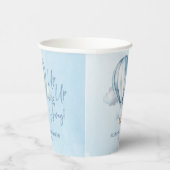 起きて遠くに!ブルーホットエアバルーン赤ちゃんシャワー 紙コップ (右)