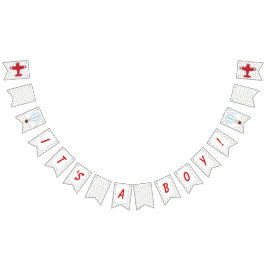 起きて遠くに!男の子のシャワーのバナー バンティングフラッグ