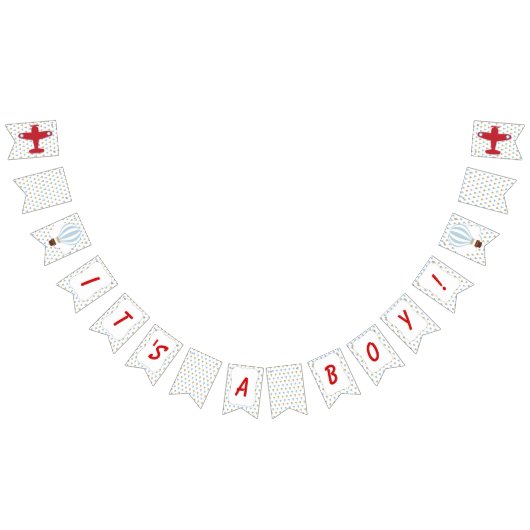 起きて遠くに!男の子のシャワーのバナー バンティングフラッグ (全)