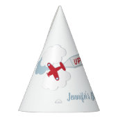 起きて遠くに!飛行機ベビーシャワーパーティー帽子 パーティーハット (左)