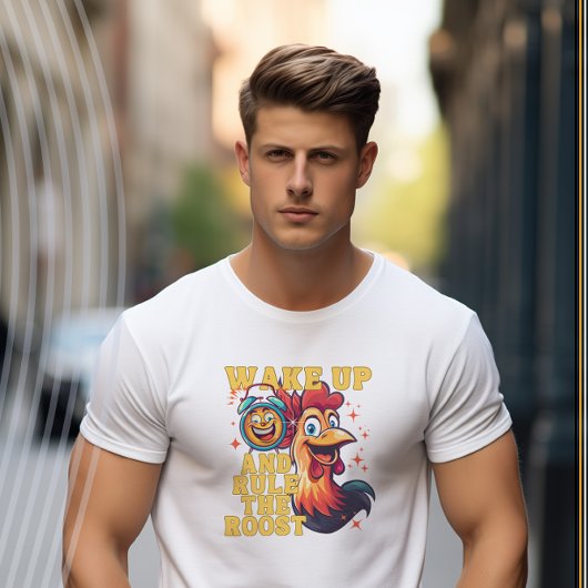 起きて鶏を治おもしろいめる Tシャツ