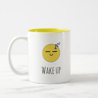 "起きて" 眠そうな絵文字 マグカップ