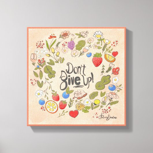 起きな与えさい!引き伸ばしキャンバスのウォールアート11x11 キャンバスプリント (正面)