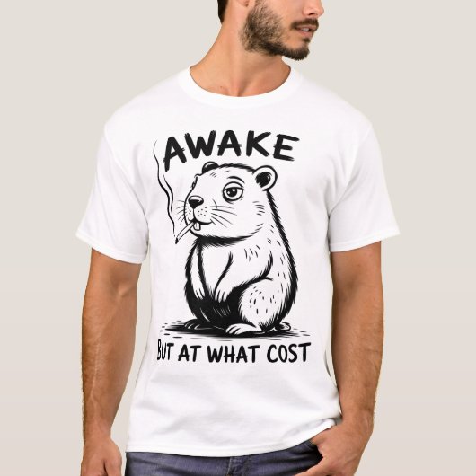 起きるが何の犠牲を払ってカピバラ Tシャツ (正面)