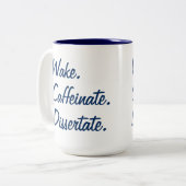 起きろ。カフェイン酸塩。解剖。 ツートーンマグカップ (正面左)