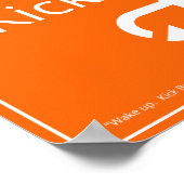 起きろ。キックお尻。繰り返す。-オレンジ ポスター (角)