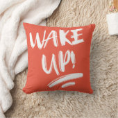 起きろ!ニースデザイン文字装飾用クッション クッション (ブランケット)