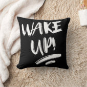 起きろ!ニースデザイン文字 クッション (ブランケット)
