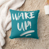 起きろ！ニースデザイン文字 クッション (ブランケット)