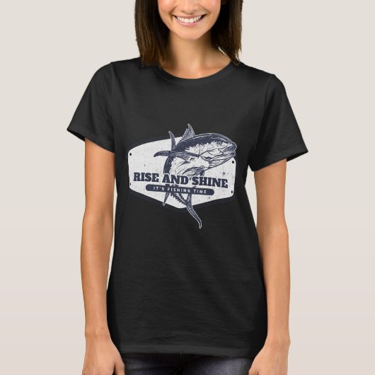 起きろ!釣りの時間だ Tシャツ (正面)