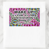 起きろ！ 長方形シール (バッグ)