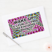 起きろ！ 長方形シール (封筒)