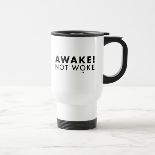 起きろ!Not Wake™ LOGOホワイトタンブラー トラベルマグ (右)