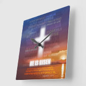 起き上がった スクエア壁時計 (傾斜)