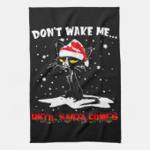 起こさないで…サンタ来クおもしろいスまで キッチンタオル (縦)