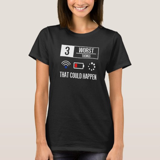 起こり得る3つの最悪のもの Tシャツ (正面)